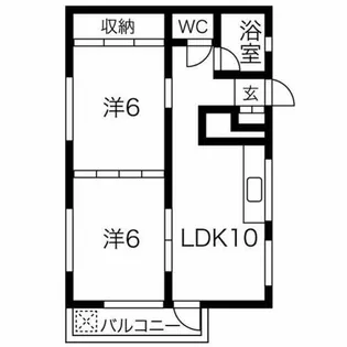 春日井中央マンション【6D号室】の間取り