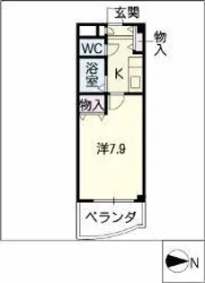 パックス荒畑【4-E号室】の間取り