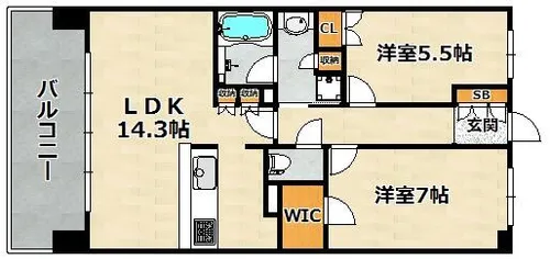 プレサンスロジェ西神南【325号室】の間取り