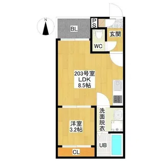 REGALEST S.FLOWER中村公園【2階】の間取り