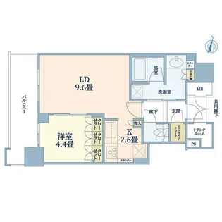 ブランズタワー梅田North【10階】の間取り