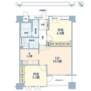 カプリース茶屋町東【7階】の間取り