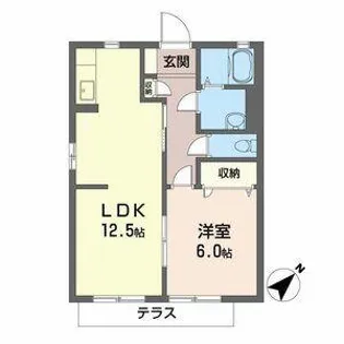 ハイム穴師の里【A103号室】の間取り