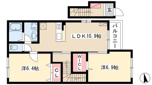 コーポラスSK Ⅲ【2階】の間取り