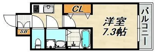 レジュールアッシュ神戸グランフィール【3階】の間取り