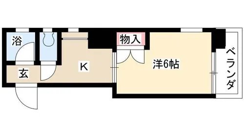 スクエア橘【5B号室】の間取り