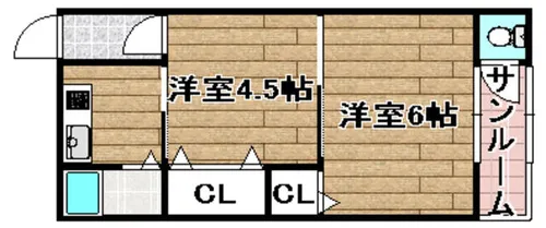 サンコート藤の里【103号室】の間取り
