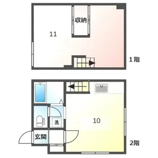 北海道札幌市手稲区富丘二条3丁目【アパート】の間取り