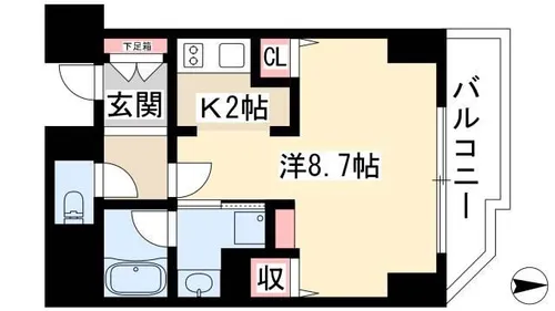 CASSIA車道【15階】の間取り
