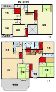 福岡県北九州市若松区青葉台南3丁目【一戸建】の間取り
