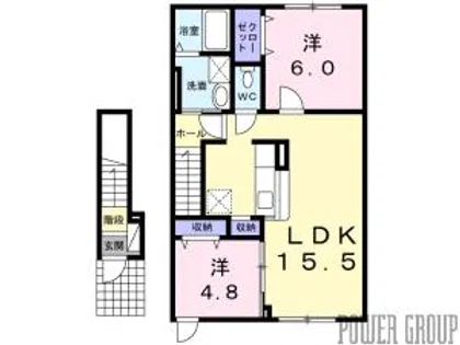 パーク水明D【2階】の間取り