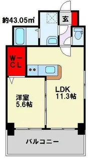 レーヴ陣原【8階】の間取り