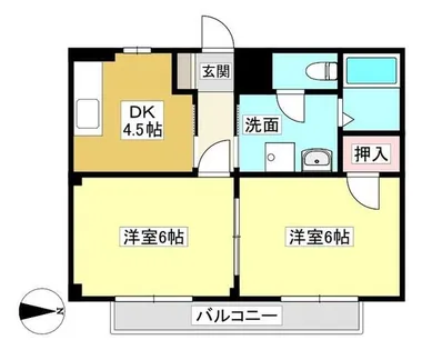 グランデージ吉見【2階】の間取り