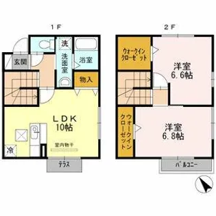 愛知県名古屋市守山区白沢町【テラスハウス】の間取り