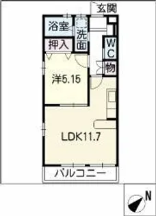 K2 プラティ【1階】の間取り