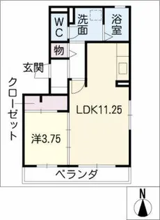 セジュール大秋【1階】の間取り