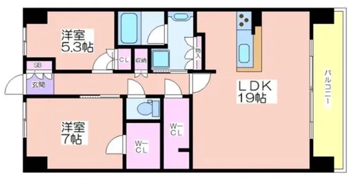 大阪ベイレジデンス(リブリーコート)【8階】の間取り