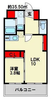 1LDKの間取り画像