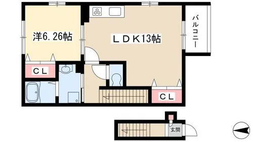アンプルール リーブル サクラージュ【2階】の間取り