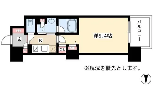 ロイヤルパークスERささしま【12階】の間取り