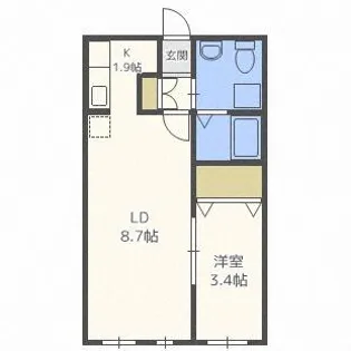 グランメール北11条【3階】の間取り