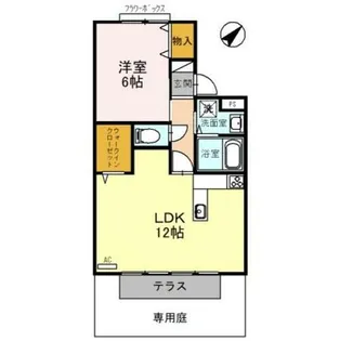 ハイツプラムナイン【1階】の間取り