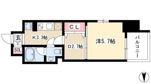 ブランシエスタ泉【5階】の間取り