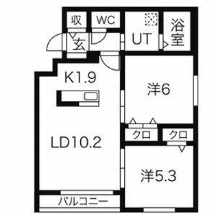 ル・ファール学園前【2階】の間取り
