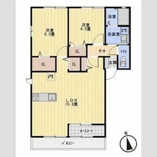 グランデイジ栄Ⅰ【102号室】の間取り