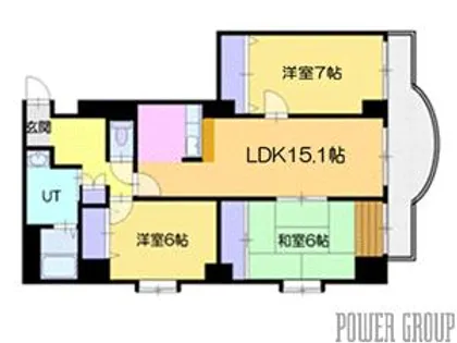 シャトー桜陽台【2階】の間取り