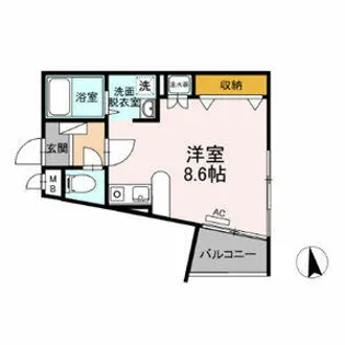ロッヂングスオーク【303号室】の間取り