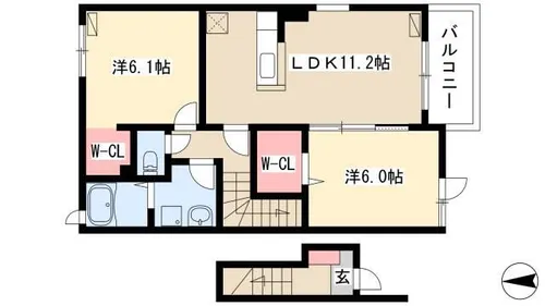 セレーノⅠ【202号室】の間取り