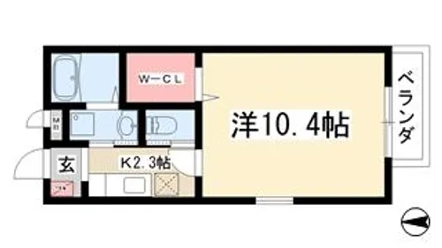 クレール皐【1階】の間取り