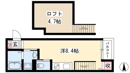 フレクール浄心【203号室】の間取り