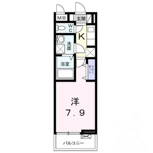 グランツ東生駒【3階】の間取り