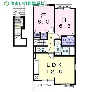 愛知県西尾市羽塚西ノ山1丁目【アパート】の間取り