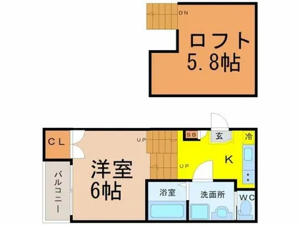 ハーモニーテラス佐古前町Ⅱ【2階】の間取り