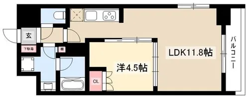 OKBアヴェニール菊井町【7階】の間取り