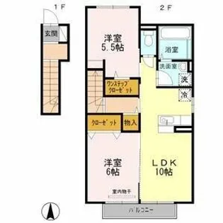 カーミー・芳川 B棟【2階】の間取り