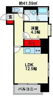レクオス朋【2階】の間取り