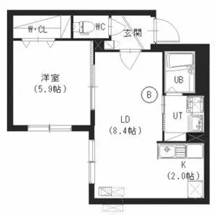 クレスト環状通東【202号室】の間取り