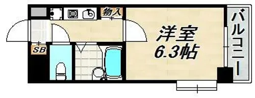 サンライズ長田【3階】の間取り