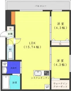 パレス楸【3階】の間取り