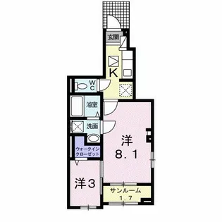 ブラウベルク浦里Ⅱ【1階】の間取り