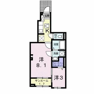 ブラウベルク浦里Ⅱ【1階】の間取り