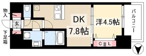 プレサンスジェネ葵【0201号室】の間取り