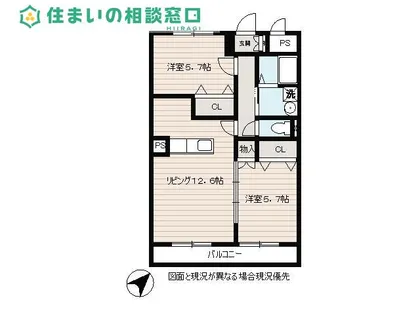 グリーンシティ竜美L棟【2階】の間取り