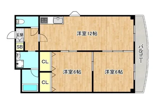 大阪府大阪市生野区巽南5丁目【マンション】の間取り