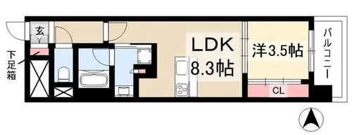 プレサンス ロジェ 名古屋駅NORTH FRONT【5階】の間取り