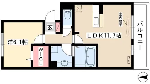 アンソレイユ【202号室】の間取り